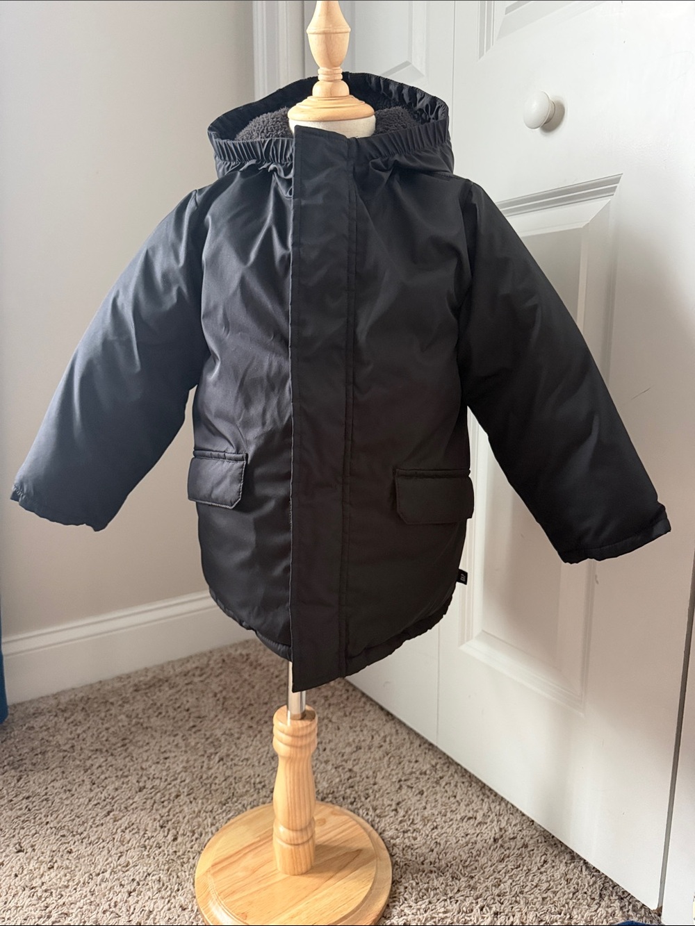 GAP Black Hooded Puffer Coat for Kids
